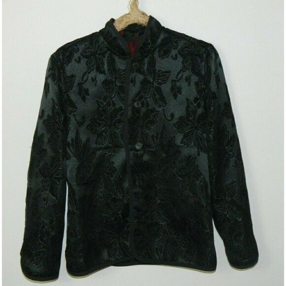 Napa Valley Blazer Jacket Reversible Red and Black Tapestry Size Medium - Picture 4 of 11